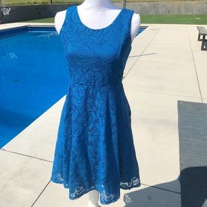 Cherokee Girls XL Blue lace Dress